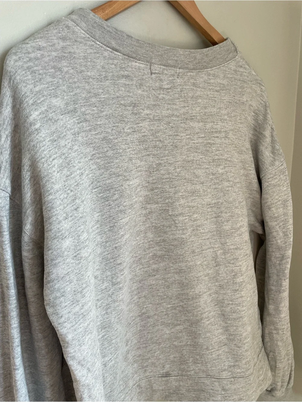 Monrow Blouson Sleeve Crewneck Sweatshirt Heather Grey Medium Casual Comfy Cozy - Picture 6 of 11